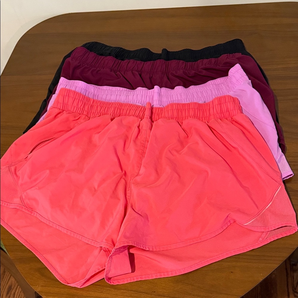 Women's Athletic Shorts - Pink, Purple, Maroon, and Black